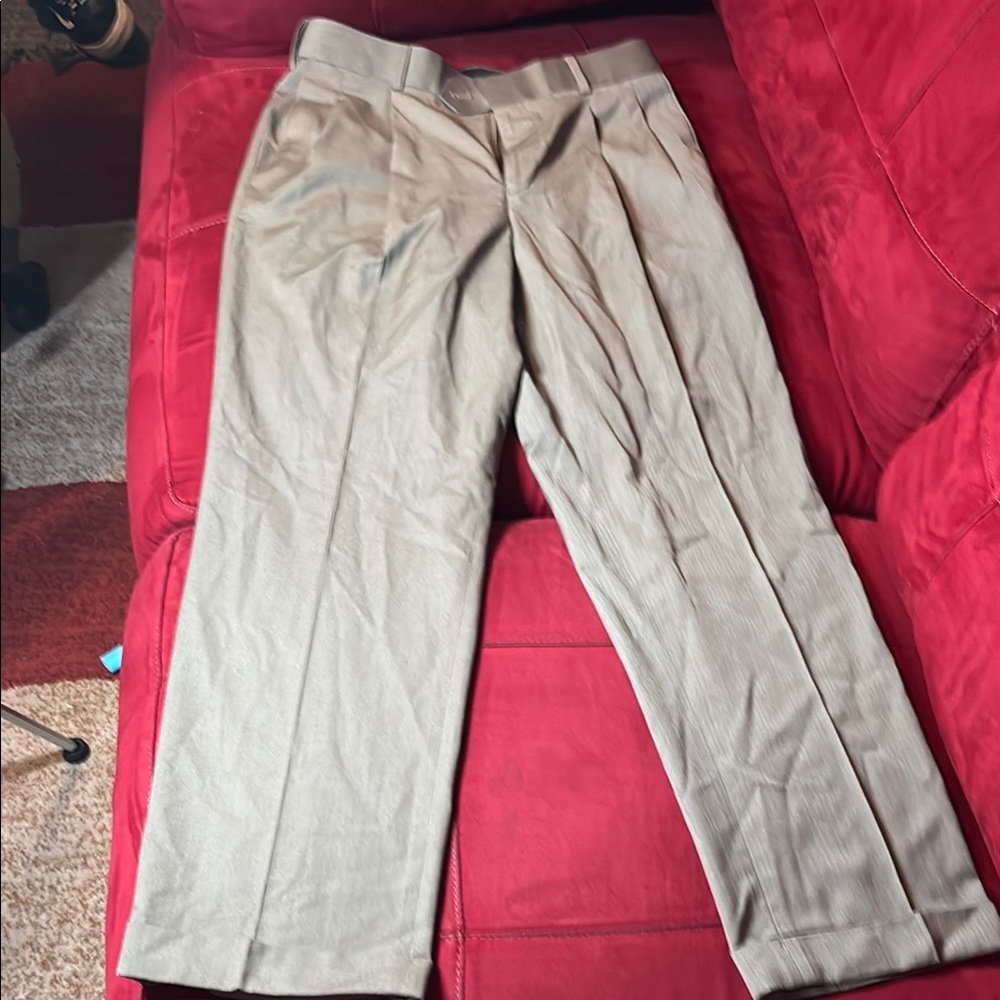 Roundtree & Yorke Tan Dress Pants Straight-Leg